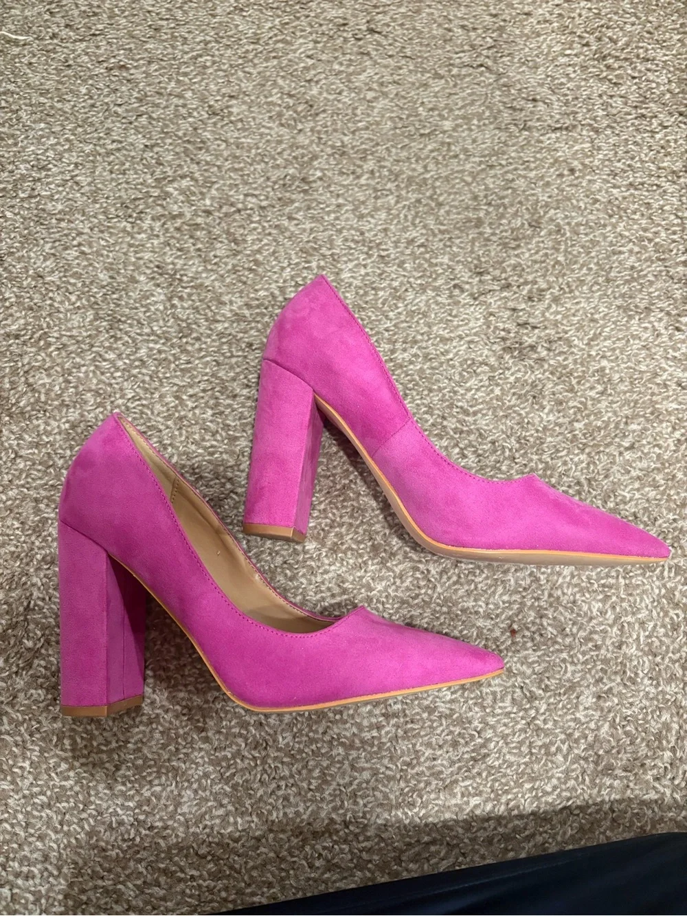 Madden Girl fuchsia chunk heels
